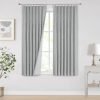 Natural Full Blackout Curtains Linen Blended Darkening Window Curtains 84 inch for Living Room Bedroom Thermal Insulated Pinch Pleat Drapes with Hooks 2 Panel 40"Wx84"L