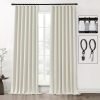 Blackout Curtains 96 Inches Long 2 Panel Set for Living Room,Black Out Room Darkening Thermal Pleated Back Tab Hooks Rings Pleat 8 FT Track Ceiling to Floor Length Curtains for Bedroom Window,Cream