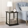 81Oi9uEa_lL._AC_SL1500 Simplistic Set of 2 End Table, Espresso/Black