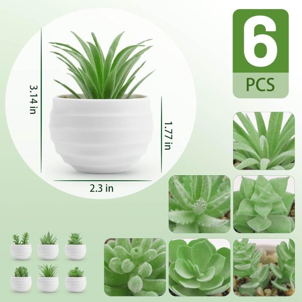 6 Packs Fake Plants Small Realistic Succulents Plants Artificial for Home Room Decor Indoor