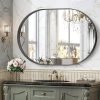 81PWquGrNoL._AC_SL1500 Black Oval Mirror for Bathroom Vanity 20x30 Inch, Matte Black Bathroom Mirrors for Wall Metal Frame, Wall Mounted Mirror for Bedroom Living Room Wall Decor Hang Vertical and Horizontal