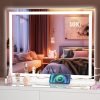 Vanity Mirror with Lights, 10"×12" LED Makeup Mirror, Lighted Makeup Mirror with Lights, Smart Touch Control Dimmable 3 Modes Light 360°Rotation White