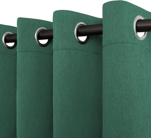 Linen Textured 100% Blackout Curtain 100x96 Inch Extra Wide Patio Sliding Door Curtain Solid Thermal Insulated Room Curtain for Bedroom, Living Room (1 Panel, White)