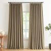 Natural Full Blackout Curtains Linen Blended Darkening Window Curtains 84 inch for Living Room Bedroom Thermal Insulated Pinch Pleat Drapes with Hooks 2 Panel 40"Wx84"L