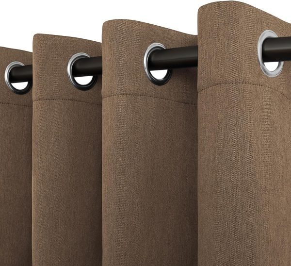 Linen Textured 100% Blackout Curtain 100x96 Inch Extra Wide Patio Sliding Door Curtain Solid Thermal Insulated Room Curtain for Bedroom, Living Room (1 Panel, White)