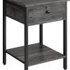 Bedside Table with Drawer, Side Table, End Table, for Bedroom, Office, Industrial, Camel Brown and Black ULET055B50