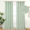 Natural Linen Curtains 63 Inch Length 2 Panels Bronze Grommet Linen Textured Short Window Drapes Light Filtering for Living Room Bedroom, 52 X 63 Inch