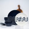 81VqtNRKNQL._AC_SL1500 12 Piece Melamine Dinnerware Set - Durable, Dishwasher Safe Blue Plates and Bowls - Dining, Parties, Camping Dish Set Blue Planet Collection