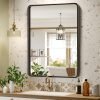 Black Bathroom Mirror for Wall, 20 x 28 Inch Rectangluar Black Metal Framed Mirror, Modern Wall Mounted Vanity Mirror for Bathroom, Vertical or Horizontal
