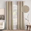 White Faux Linen Textured Curtains 72 Inch Length 2 Panels Set for Living Room Bedroom Privacy Casual Weave Farmhouse Burlap Semi Sheer Grommet Top Light Filtering Window Drapes, W37 x L72