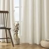 Linen Curtains 2 Panel Set,Light Filtering, Ivory on Linen Curtains 96 Inch Curtains for Living Room, Cream Drapes 96 Inches Long Rod Pocket Back Tab Curtains (96" L x 52" W)