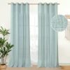 Natural Linen Curtains 63 Inch Length 2 Panels Bronze Grommet Linen Textured Short Window Drapes Light Filtering for Living Room Bedroom, 52 X 63 Inch