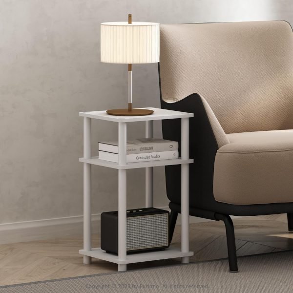 81_Yl0xLLIL._AC_SL1500 End Table, 1-Pack, 13.4 x 11.5 in, White/White