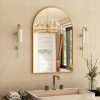 24"x36" Gold Arched Bathroom Mirror - Wall Mirror for Bathroom, Metal Frame Vanity Mirror, Dresser Mirror, Arch Decorative Mirrors for Living Room, Bedroom, Entryway, Mantle