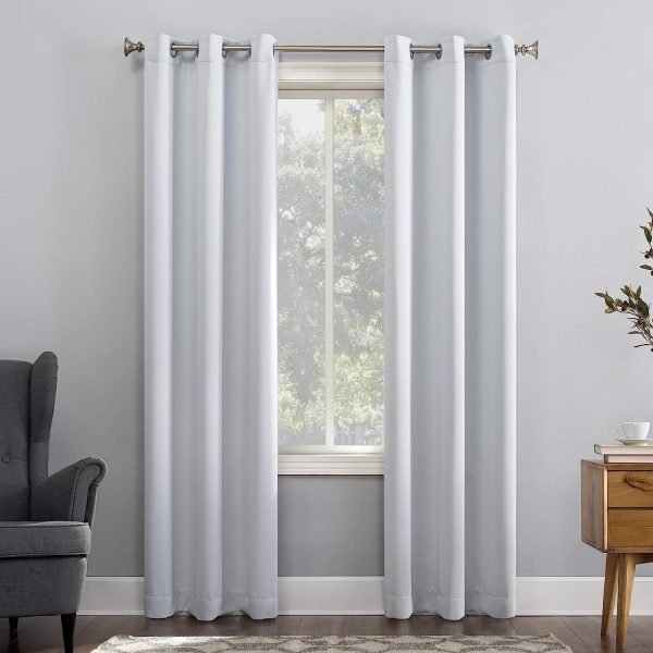 81aF1Pkn-WL._AC_SL1500 Energy Saving Blackout Grommet Curtain Panel, 40" x 84", Dove White 2 Count (Pack of 1)