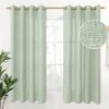 Natural Linen Curtains 63 Inch Length 2 Panels Bronze Grommet Linen Textured Short Window Drapes Light Filtering for Living Room Bedroom, 52 X 63 Inch