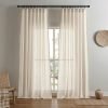 Linen Curtains for Living Room,Semi-Sheer Curtains 90 Inches Long,Living Room Curtains 2 Panel Sets,Cream Curtains Pinch Pleated Curtains & Drapes(W52 x L90 Inch, Linen)
