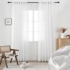 81bX6J5e6LL._AC_SL1500 White Linen Sheer Curtains 96 Inch Length for Extra Wide Windows 84 Inch Width 2 Panel Back Tab Pocket Light Filter Semi Sheer Long Skinny Curtains for Living Room Rustic Farmhouse 8 FT Wide 84 x 96