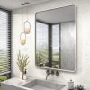 81cFpgsVflL._AC_SL1500 20x30 Silver Bathroom Mirror, Silver Wall Mirror for Vanity, Brushed Metal Framed Rectangle Mirror, Anti-Rust, Brushed Nickel,Shatterproof, Round Corners(Horizontally/Vertically)