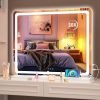 Vanity Mirror with Lights, 10"×12" LED Makeup Mirror, Lighted Makeup Mirror with Lights, Smart Touch Control Dimmable 3 Modes Light 360°Rotation White
