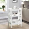 81eL6ATcruL._AC_SL1500 Nightstand Sofa Side Table with 3-Tier Storage Shelf for Living Room, Bedroom, Stable Steel Frame, Easy Assembly, End, White