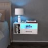 81eNsz_mAfL._AC_SL1500 Floating Nightstand with Charging Station and LED Lights, Floating Bedside Table with Drawers Wall Mounted Nightstands,for Bedroom Room, 21.3" x 11.8" x 10",White