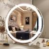 13 Inch Vanity Mirror with Lights, LED Makeup Mirror for Bedroom Makeup, Light up Mirror Smart Touch Control 3 Colors Dimmable, 360 Rotation (White)