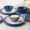 81gOvR8HTRL._AC_SL1500 12 Piece Melamine Dinnerware Set - Durable, Dishwasher Safe Blue Plates and Bowls - Dining, Parties, Camping Dish Set Blue Planet Collection