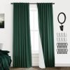 108 Inch Long Blackout Curtains & Drapes for Track System Pleated with Hooks Rings 2 Panels Set,Linen Black Out Back Tab 9FT Ceiling to Floor Length Curtains for Living Room,Cream Ivory