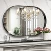 81h17mB8fTL._AC_SL1500 Black Oval Mirror for Bathroom Vanity 20x30 Inch, Matte Black Bathroom Mirrors for Wall Metal Frame, Wall Mounted Mirror for Bedroom Living Room Wall Decor Hang Vertical and Horizontal