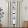 Faux Linen Curtains 90 inches Long for Doorway, Pinch Pleated Thick Room Darkening Window Treatments Noise Reducing Privacy for Living Room/Bedroom, Natural, W34 x L90, 2 Panels