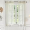 81lDz5QN3tL._AC_SL1500 White Linen Sheer Curtains 96 Inch Length for Extra Wide Windows 84 Inch Width 2 Panel Back Tab Pocket Light Filter Semi Sheer Long Skinny Curtains for Living Room Rustic Farmhouse 8 FT Wide 84 x 96