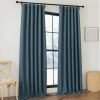 Faux Linen Curtains 90 inches Long for Doorway, Pinch Pleated Thick Room Darkening Window Treatments Noise Reducing Privacy for Living Room/Bedroom, Natural, W34 x L90, 2 Panels