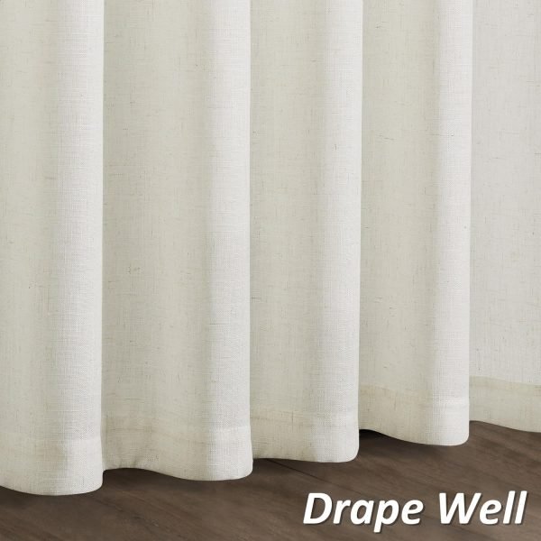 Natural Linen Curtains 78 Inch Length for Living Room Bedroom 2 Panels Set Rod Pocket Light Filtering Semi Sheer Window Curtains 52 Inch Width Boho Farmhouse Linen Drapes Cream Ivory, W52xL78