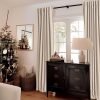 100% Blackout Curtains for Bedroom, Thermal Insulated Linen Blackout Curtains 96 Inch Length 2 Panels Set, Back Tab/Rod Pocket Room Darkening Curtains for Bedroom, Nursery -Oatmeal,W50 X L96