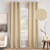 White Faux Linen Textured Curtains 72 Inch Length 2 Panels Set for Living Room Bedroom Privacy Casual Weave Farmhouse Burlap Semi Sheer Grommet Top Light Filtering Window Drapes, W37 x L72