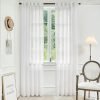 81ogfIOpT3L._AC_SL1500 White Linen Sheer Curtains 96 Inch Length for Extra Wide Windows 84 Inch Width 2 Panel Back Tab Pocket Light Filter Semi Sheer Long Skinny Curtains for Living Room Rustic Farmhouse 8 FT Wide 84 x 96