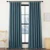 Faux Linen Curtains 90 inches Long for Doorway, Pinch Pleated Thick Room Darkening Window Treatments Noise Reducing Privacy for Living Room/Bedroom, Natural, W34 x L90, 2 Panels