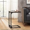 81rapHBSzXL._AC_SL1500 C-Shaped End Table, Small Side Table for Couch, Sofa Table with Metal Frame for Living Room, Bedroom, Bedside, Rustic Brown and Black