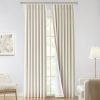 Natural Full Blackout Curtains Linen Blended Darkening Window Curtains 84 inch for Living Room Bedroom Thermal Insulated Pinch Pleat Drapes with Hooks 2 Panel 40"Wx84"L