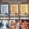 81vZQeZG12L._AC_SL1500 Makeup Vanity Mirror with Lights 15.2" Large LED Lighted Mirror, Hollywood Make Up Mirror with Lighting for Bedroom Tabletop, Smart Touch, Detachable 10X Magnification 360° Rotation, (White)