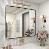 81vf4Mlg58L._AC_SL1500 20x30 Silver Bathroom Mirror, Silver Wall Mirror for Vanity, Brushed Metal Framed Rectangle Mirror, Anti-Rust, Brushed Nickel,Shatterproof, Round Corners(Horizontally/Vertically)