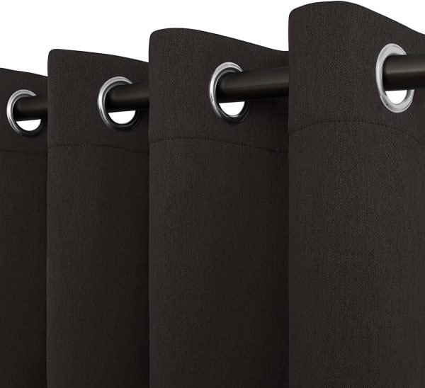 Linen Textured 100% Blackout Curtain 100x96 Inch Extra Wide Patio Sliding Door Curtain Solid Thermal Insulated Room Curtain for Bedroom, Living Room (1 Panel, White)