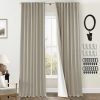 108 Inch Long Blackout Curtains & Drapes for Track System Pleated with Hooks Rings 2 Panels Set,Linen Black Out Back Tab 9FT Ceiling to Floor Length Curtains for Living Room,Cream Ivory