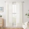 Natural Linen Curtains 78 Inch Length for Living Room Bedroom 2 Panels Set Rod Pocket Light Filtering Semi Sheer Window Curtains 52 Inch Width Boho Farmhouse Linen Drapes Cream Ivory, W52xL78