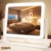 81xT3u_BigL._AC_SL1500 Vanity Mirror with Lights - 15"x12.6" LED Lighted Makeup Mirror, Large Makeup Mirror with Lights, Touch Screen with 3-Color Lighting, Dimmable, for Vanity Desk Tabletop, Bedroom