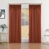 Pure White Pinch Pleat Curtain 52" W x 63" L Solid Thermal Insulated 50% Blackout Patio Door Curtain Panel Drape for Traverse Rod and Track with Tieback, (One Panel)