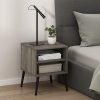 3-Tier Open Storage Nightstand, 1-Pack, Plastic Poles, Sonoma Oak/White