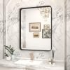 81zxgrrUjpL._AC_SL1500 20x30 Silver Bathroom Mirror, Silver Wall Mirror for Vanity, Brushed Metal Framed Rectangle Mirror, Anti-Rust, Brushed Nickel,Shatterproof, Round Corners(Horizontally/Vertically)