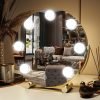 13 Inch Vanity Mirror with Lights, LED Makeup Mirror for Bedroom Makeup, Light up Mirror Smart Touch Control 3 Colors Dimmable, 360 Rotation (White)